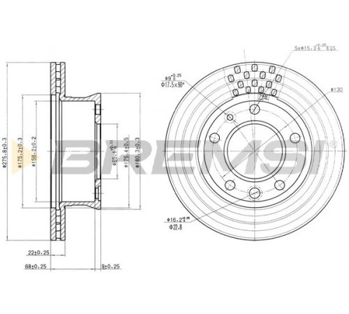 Гальмівний диск CD7013V BREMSI