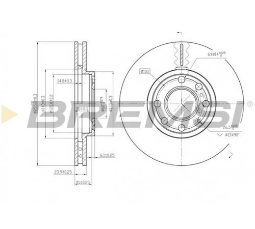 Гальмівний диск CD7041V BREMSI