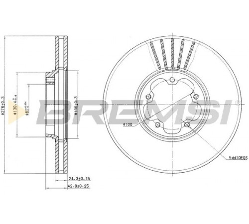 Гальмівний диск CD7113V BREMSI