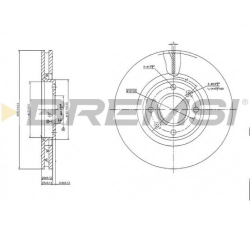 Гальмівний диск CD7152V BREMSI