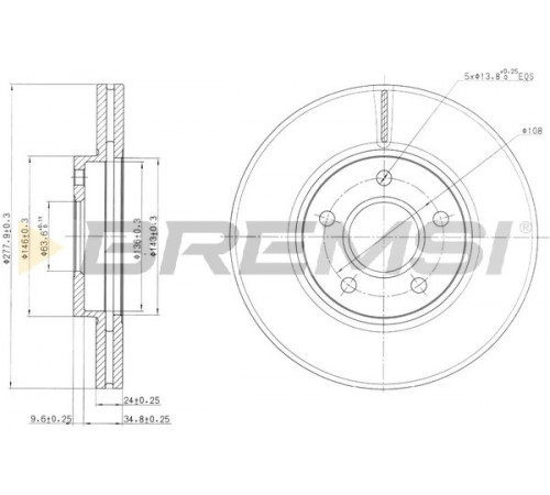 Гальмівний диск CD7172V BREMSI