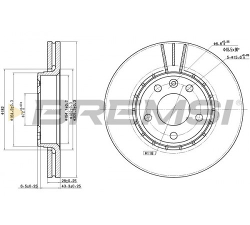 Гальмівний диск CD7204V BREMSI
