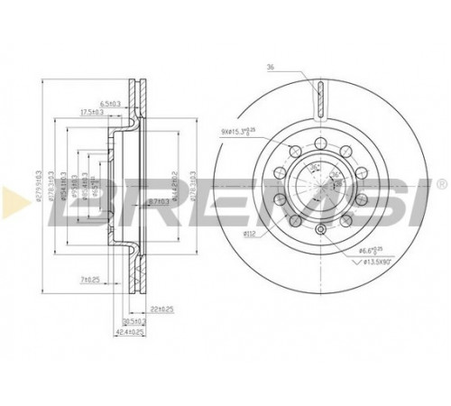 Гальмівний диск CD7223V BREMSI