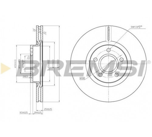Гальмівний диск CD7225V BREMSI