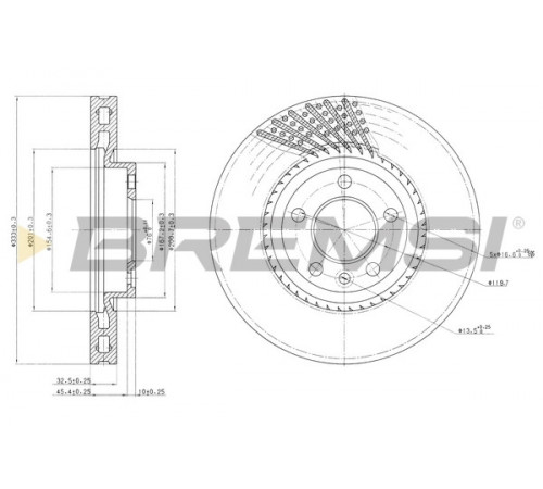 Гальмівний диск CD7254V BREMSI