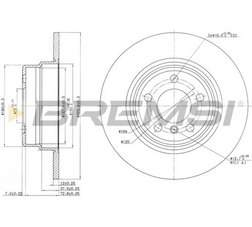 Гальмівний диск CD7255S BREMSI