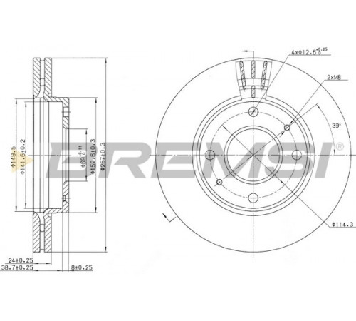 Гальмівний диск CD7270V BREMSI
