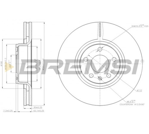 Гальмівний диск CD7277V BREMSI
