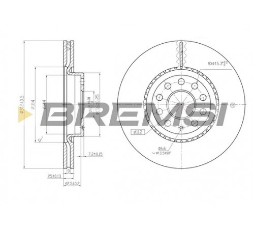 Гальмівний диск CD7305V BREMSI