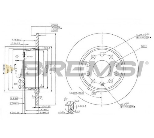 Гальмівний диск CD7328S BREMSI