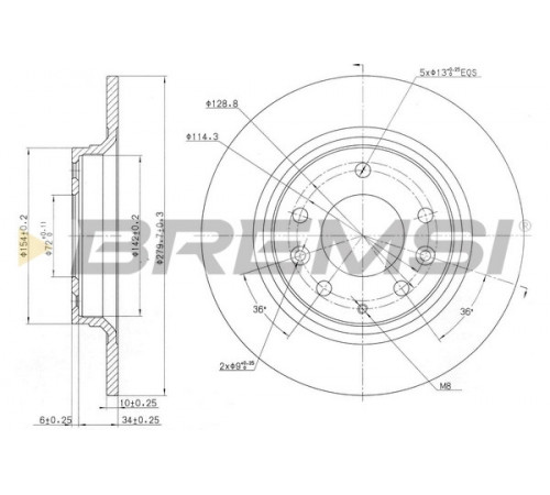 Гальмівний диск CD7500S BREMSI
