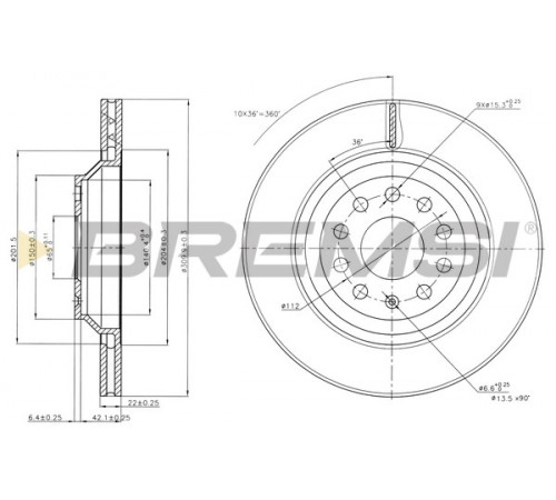 Гальмівний диск CD7503V BREMSI