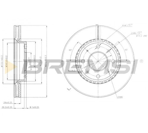 Гальмівний диск CD7528V BREMSI