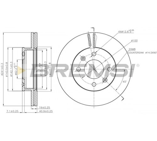 Гальмівний диск CD7529V BREMSI
