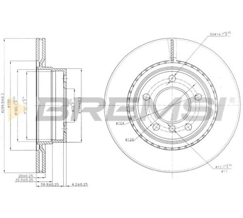 Гальмівний диск CD7549V BREMSI