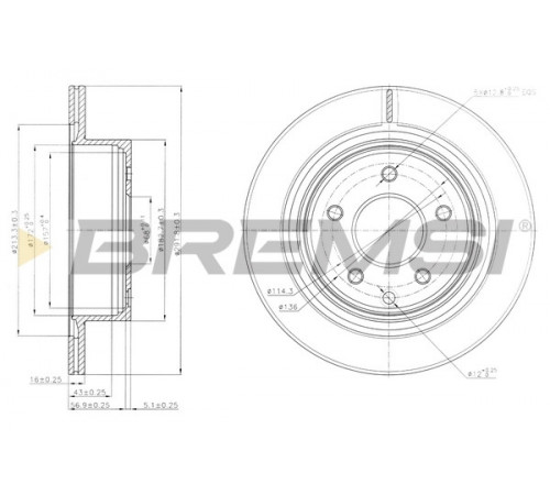 Гальмівний диск CD7579V BREMSI