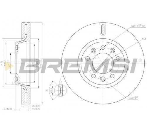 Гальмівний диск CD7601V BREMSI