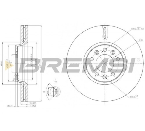 Гальмівний диск CD7615V BREMSI