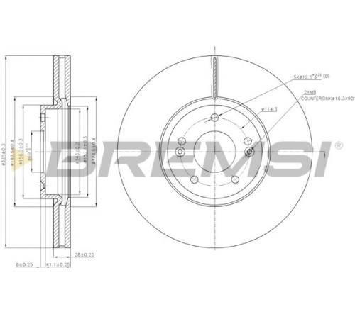 Гальмівний диск CD7631V BREMSI