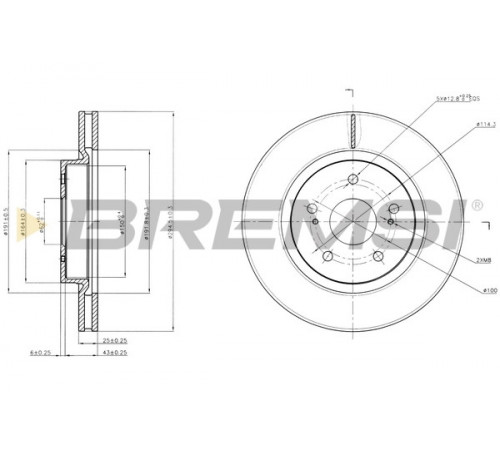 Гальмівний диск CD7635V BREMSI