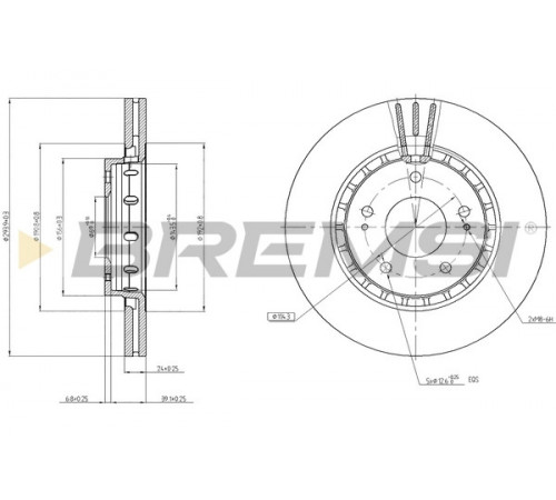 Гальмівний диск CD7642V BREMSI