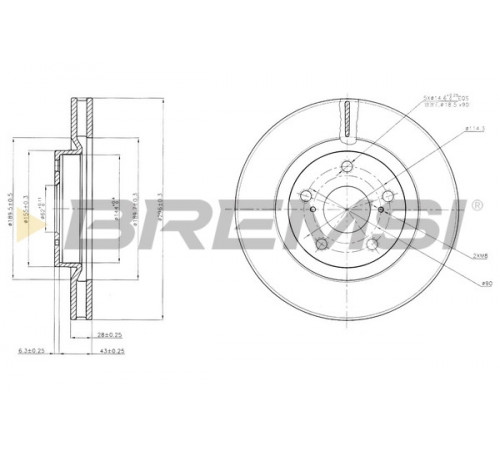 Гальмівний диск CD7646V BREMSI