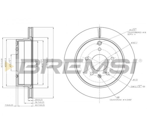 Гальмівний диск CD7660V BREMSI