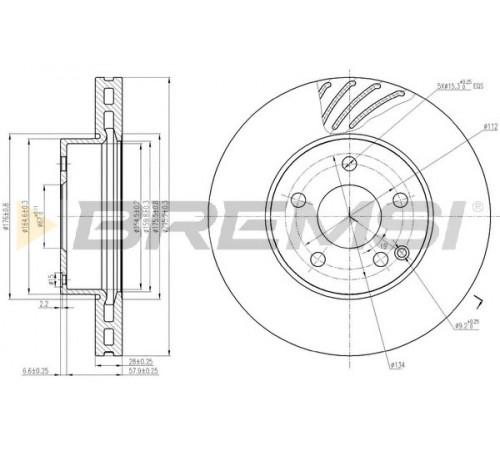 Гальмівний диск CD7690V BREMSI
