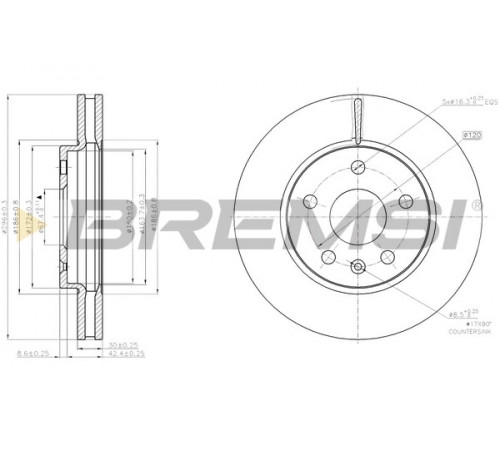 Гальмівний диск CD7721V BREMSI