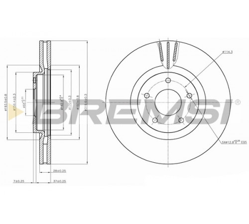 Гальмівний диск CD7724V BREMSI