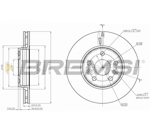 Гальмівний диск CD7733V BREMSI