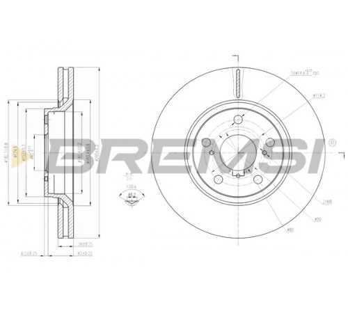Гальмівний диск CD7756V BREMSI