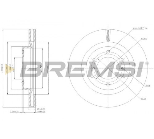 Гальмівний диск CD7757V BREMSI