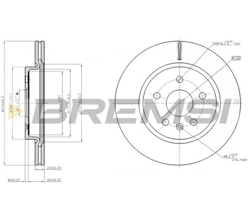 Гальмівний диск CD7805V BREMSI