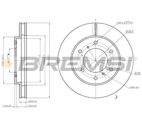 Гальмівний диск CD7818V BREMSI