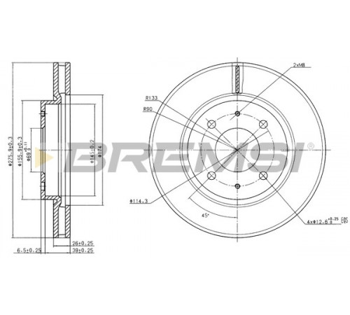 Гальмівний диск CD7845V BREMSI