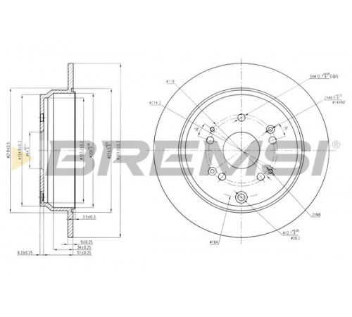 Гальмівний диск CD7860S BREMSI