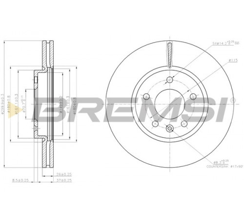 Гальмівний диск CD7870V BREMSI