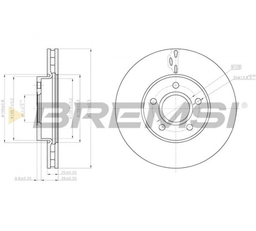 Гальмівний диск CD8062V BREMSI