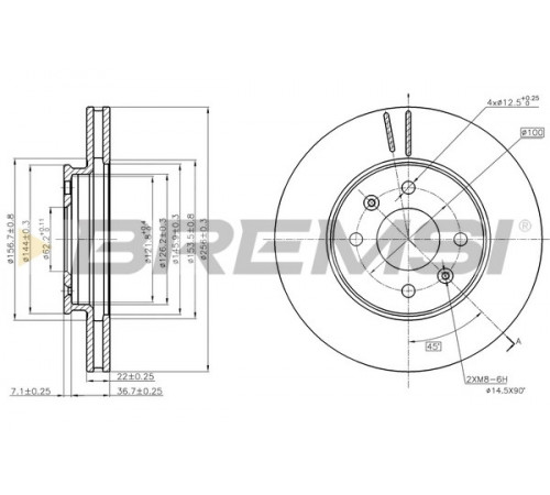 Гальмівний диск CD8089V BREMSI