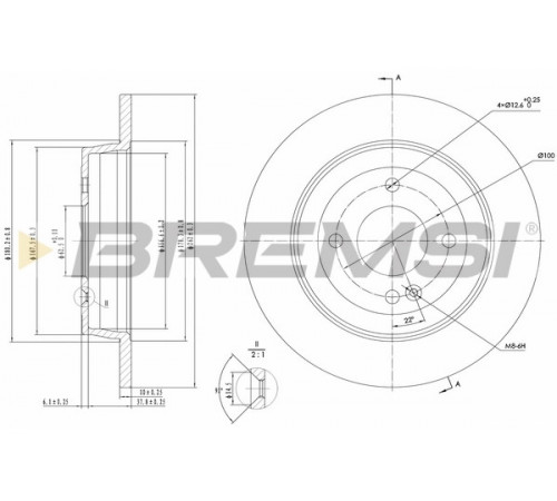 Гальмівний диск CD8090S BREMSI