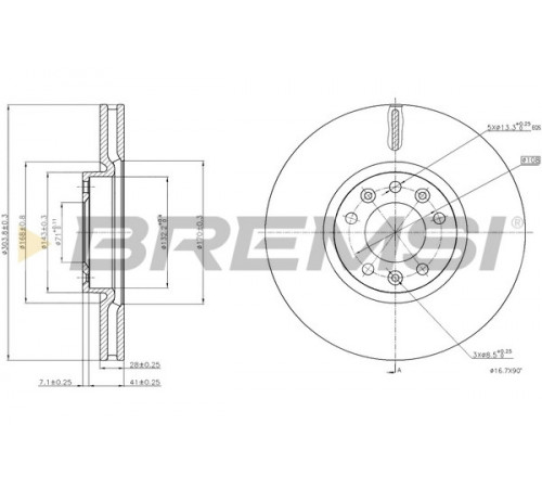 Гальмівний диск CD8156V BREMSI