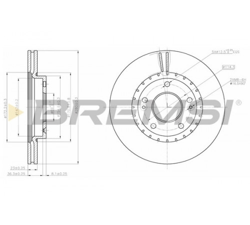 Гальмівний диск CD8187V BREMSI