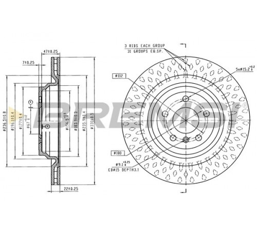 Гальмівний диск CD8208V BREMSI