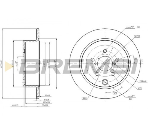 Гальмівний диск CD8211S BREMSI