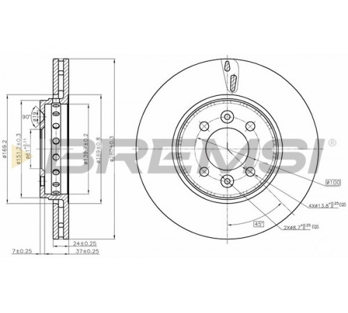 Гальмівний диск CD8350V BREMSI