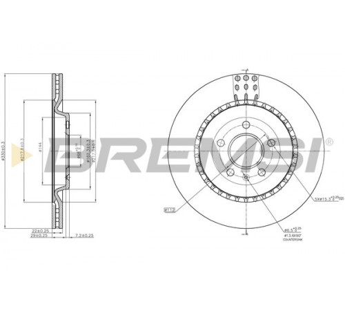 Гальмівний диск CD8383V BREMSI