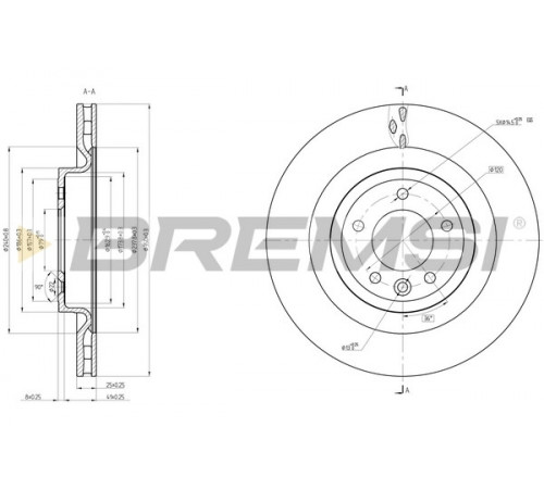 Гальмівний диск CD8434V BREMSI