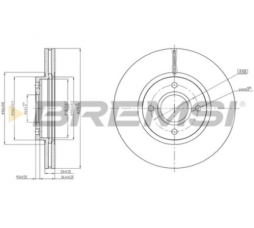 Гальмівний диск CD8461V BREMSI