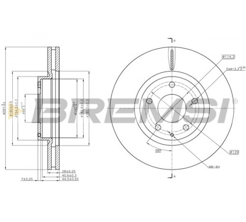 Гальмівний диск CD8463V BREMSI